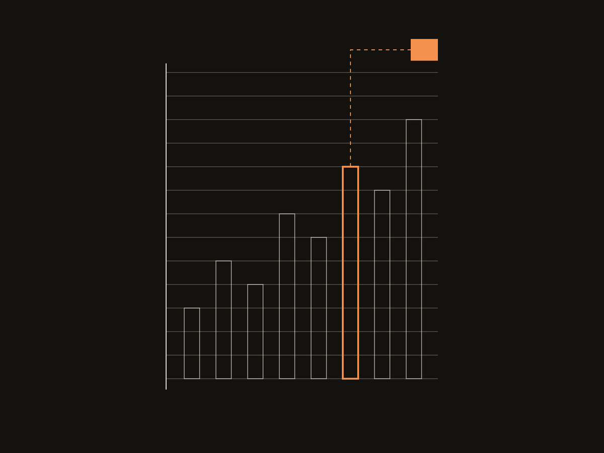 Abstract line drawing: expenditure columns on ruled ledger lines, one traced to its record